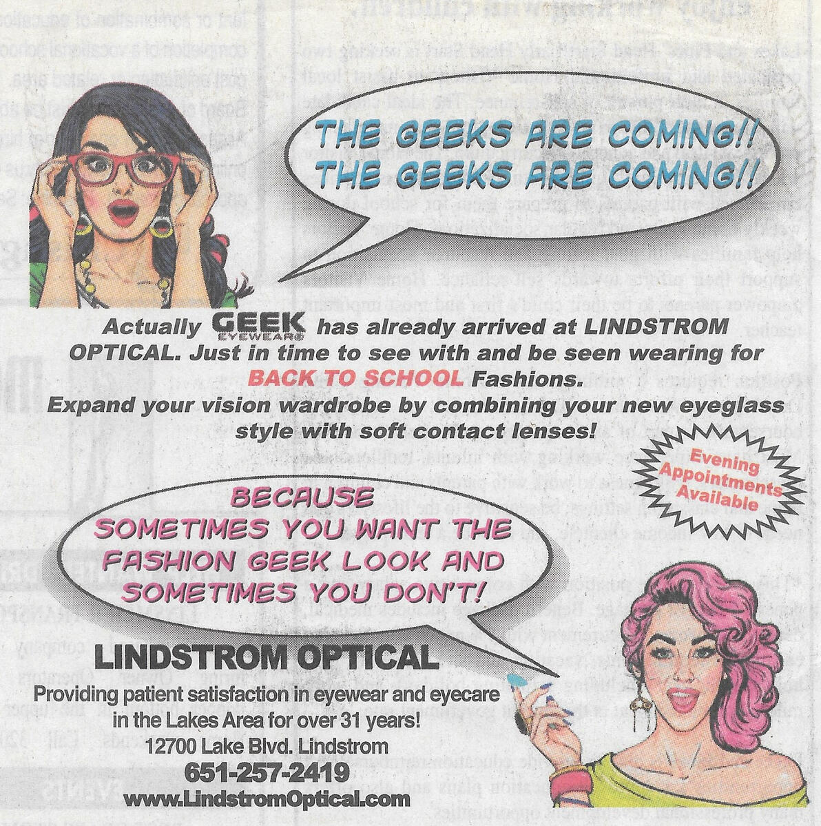 Lindstrom Optical Welcome Welcome